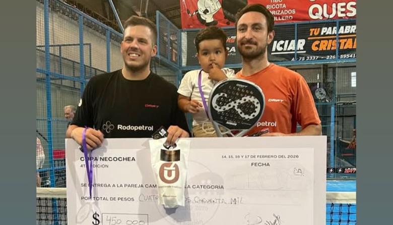 Copa Necochea de Pádel 2026: récord de parejas y consagración bahiense